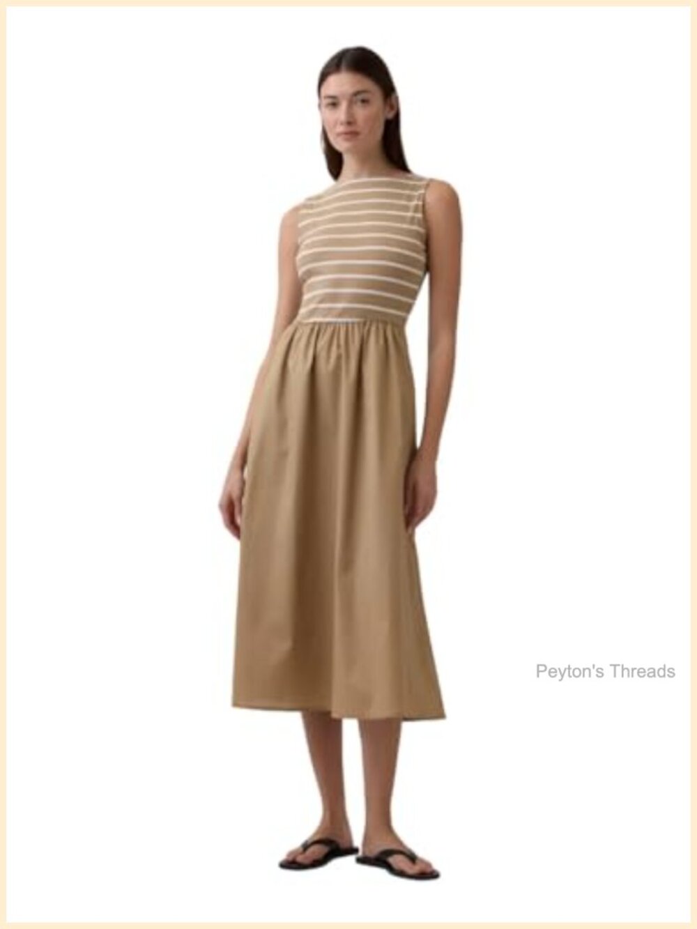Sleeveless Boatneck Shift Dress Knee Length Pull On Casual Work